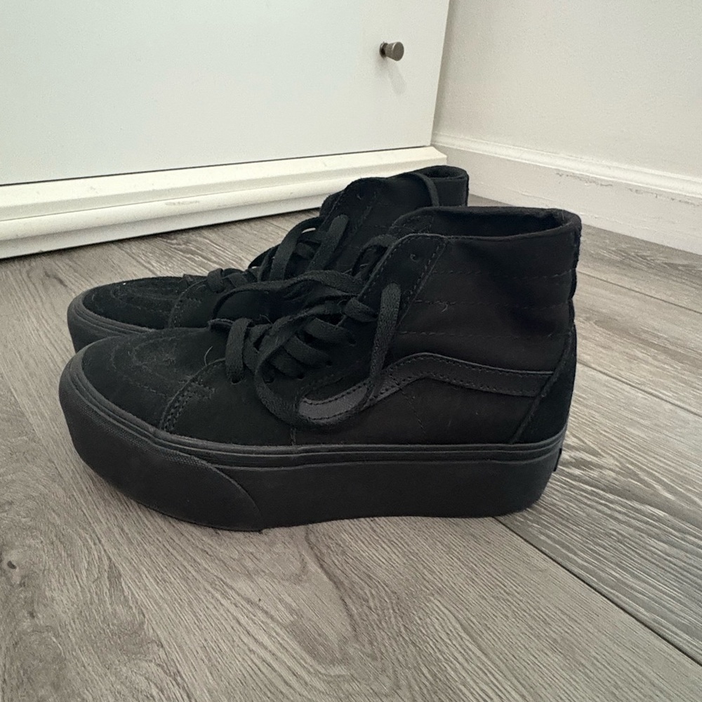 Vans Black High-Top Sneakers with Platform Sole